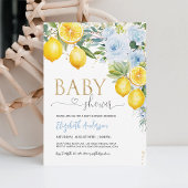 Lemon Baby Shower Blue Gold Lemon Dusche Einladung