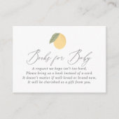 Lemon Baby Shower Books für Baby Begleitkarte (Vorderseite)