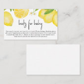 Lemon Baby Shower Books für Baby Visitenkarte (Vorne/Hinten)