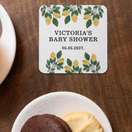 Lemon Baby Shower Candy Rechteckiger Pappuntersetzer