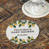 Lemon Baby Shower Candy Runder Pappuntersetzer