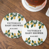 Lemon Baby Shower Candy Runder Pappuntersetzer