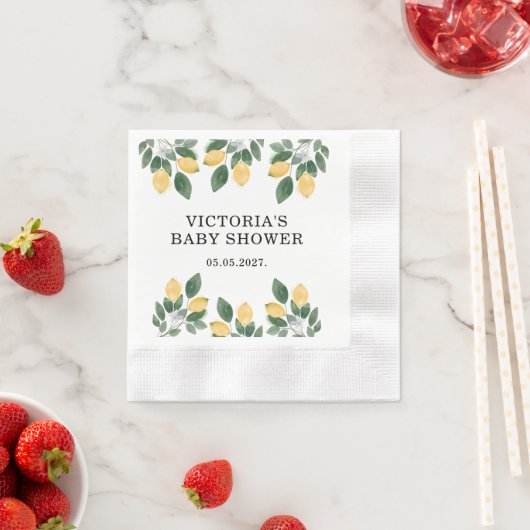 Lemon Baby Shower Candy Serviette (Beispiel)