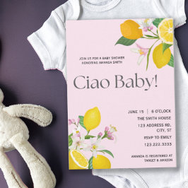 Lemon Baby Shower, Ciao Baby, italienisches Thema Einladung
