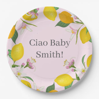 Lemon Baby Shower, Ciao Baby, italienisches Thema Pappteller