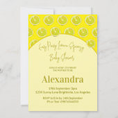 Lemon Baby Shower Citrus Yellow Moderne Einladung (Rückseite)