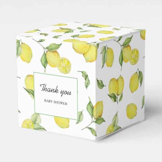 Lemon Baby Shower Danke Geschenkschachtel (Vorderseite)