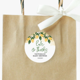 Lemon Baby Shower Danke Runder Aufkleber