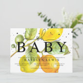 Lemon Baby Shower Einladung (Stehend Vorderseite)