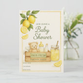 Lemon Baby Shower Einladung (Stehend Vorderseite)