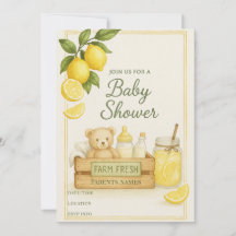 Lemon Baby Shower Einladung