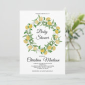 Lemon Baby Shower Einladung (Stehend Vorderseite)