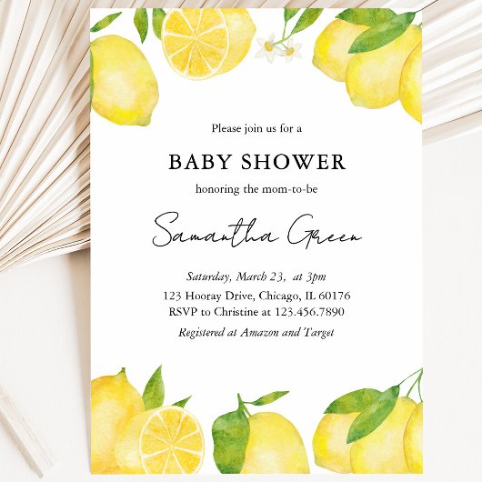 Lemon Baby Shower Einladung