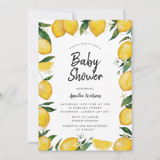 Lemon Baby Shower Einladung