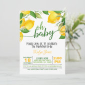Lemon Baby Shower Einladung - Oh Baby (Stehend Vorderseite)