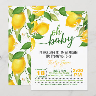 Lemon Baby Shower Einladung - Oh Baby