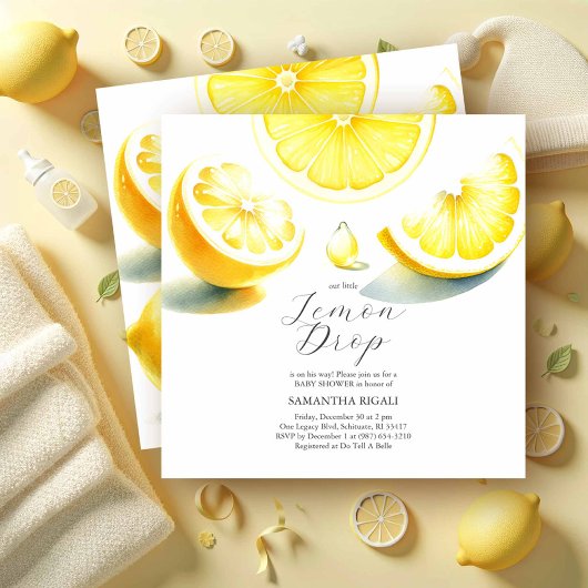 Lemon Baby Shower Einladungen Lemon Drop Thema