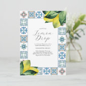 Lemon Baby Shower Einladungen Lemondrop Thema (Stehend Vorderseite)