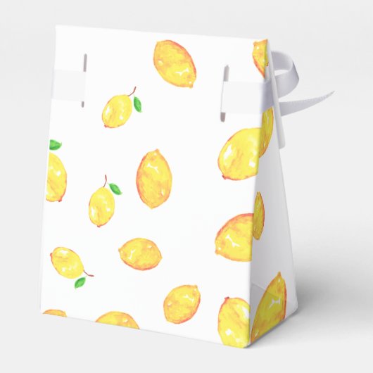 Lemon Baby Shower Elegant Danke Script Frame F Geschenkschachtel (Rückseite)