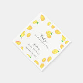 Lemon Baby Shower Elegant Danke Script Frame Serviette (Ecke)