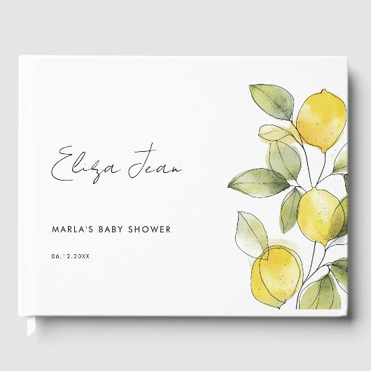 Lemon Baby Shower Gästebuch (Vorderseite)