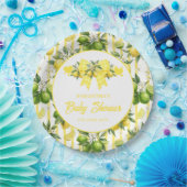 Lemon Baby Shower Gelbe Gingham-Schleife Pappteller (Party)