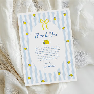 Lemon Baby Shower Geschlechtsneutral Dankeskarte