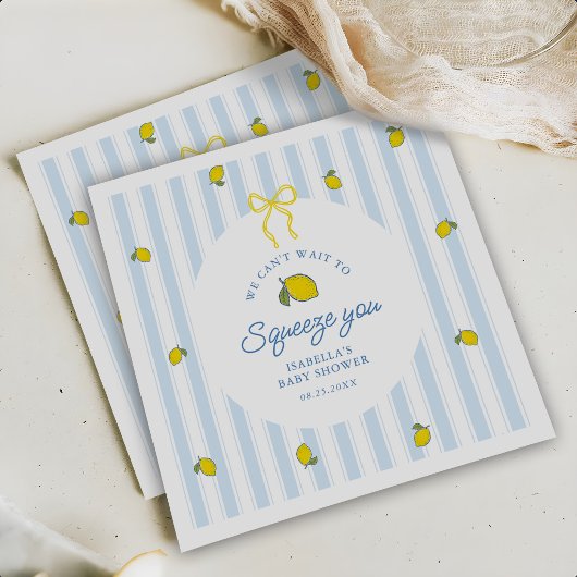 Lemon Baby Shower Geschlechtsneutral Serviette
