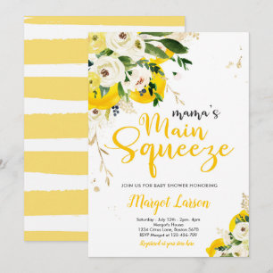 Lemon Baby Shower Mama's Haupt Squeeze Baby Dusche Einladung