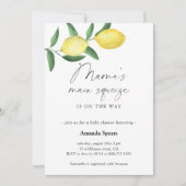 Lemon Baby Shower Mama's Haupt Squeeze Einladung (Vorderseite)