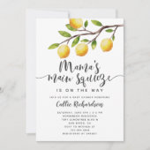 Lemon Baby Shower Mama's Haupt Squeeze Einladung (Vorderseite)