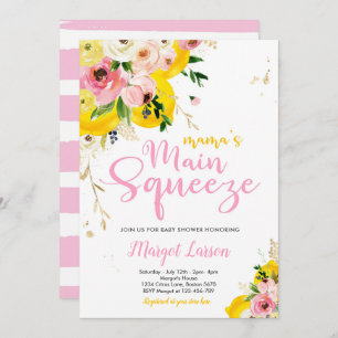 Lemon Baby Shower Mama's Main Squeeze Baby Dusche Einladung