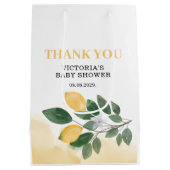 Lemon Baby Shower Mittlere Geschenktüte (Rückseite)