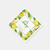 Lemon Baby Shower Napkin - Oh Baby Custom Serviette (Ecke)