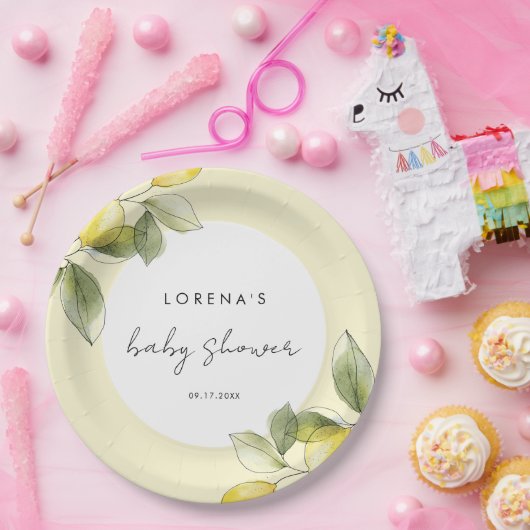 Lemon Baby Shower Pappteller (Party)