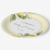 Lemon Baby Shower Pappteller (Schrägansicht)