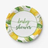 Lemon Baby Shower Plate Pappteller (Vorderseite)