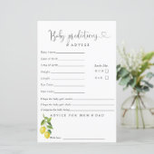 Lemon Baby Shower Predictions Ratschläge (Stehend Vorderseite)