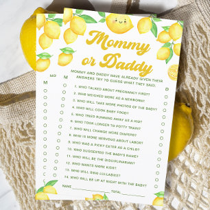 Lemon Baby Shower rät, wer Mama oder Daddy Game is