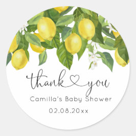 Lemon Baby Shower Runder Aufkleber