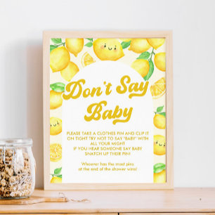 Lemon Baby Shower Say Baby Game nicht Poster