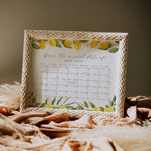 Lemon Baby Shower schätzt den Terminkalender Poster