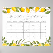 Lemon Baby Shower schätzt den Terminkalender Poster (Vorne)