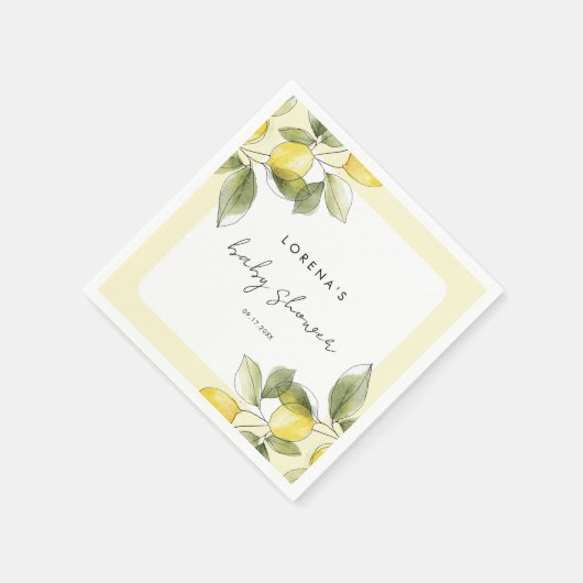 Lemon Baby Shower Serviette (Ecke)
