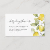 Lemon Baby Shower Shower Dusche Begleitkarte (Vorderseite)