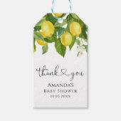 Lemon Baby Shower Vielen Dank Geschenkanhänger (Vorderseite)