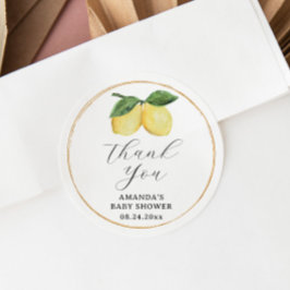 Lemon Baby Shower Vielen Dank Runder Aufkleber