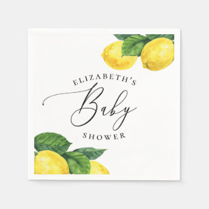 Lemon Baby Shower   Wasserfarbe Sommerzitrus Serviette