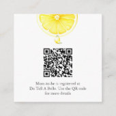 Lemon Baby Showregisterkarte Begleitkarte (Rückseite)