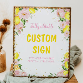 Lemon Baby Showroom Geburtstagsparty Tafelschild Poster